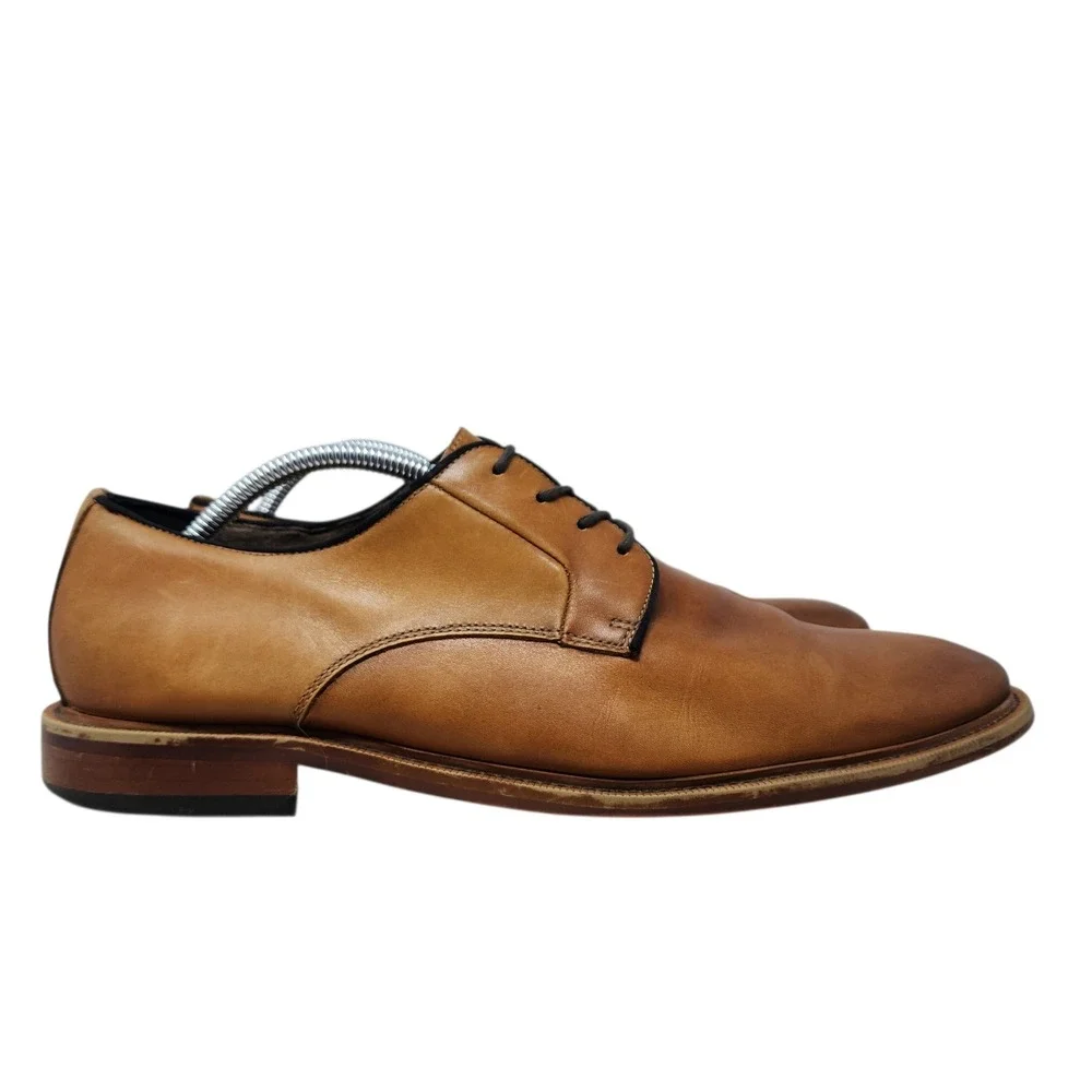 Banana Republic Dress Shoes 11 Mens Tan Genuine Italian Leather Oxford Derby‎